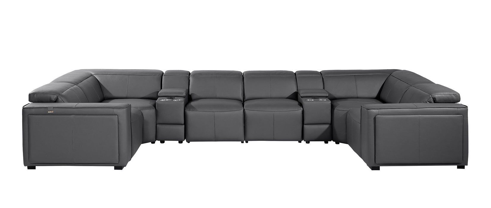 1224 - 8-Piece U-Shaped Sectional Sofa In With 2 Power Recliners & Power Headrests