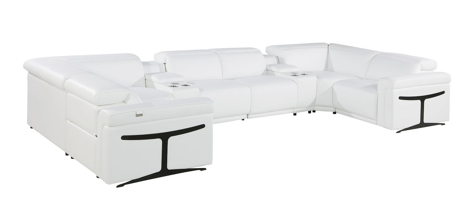 1126 - 8-Piece U-Shaped Sectional Sofa In With 2 Power Recliners & Power Headrests