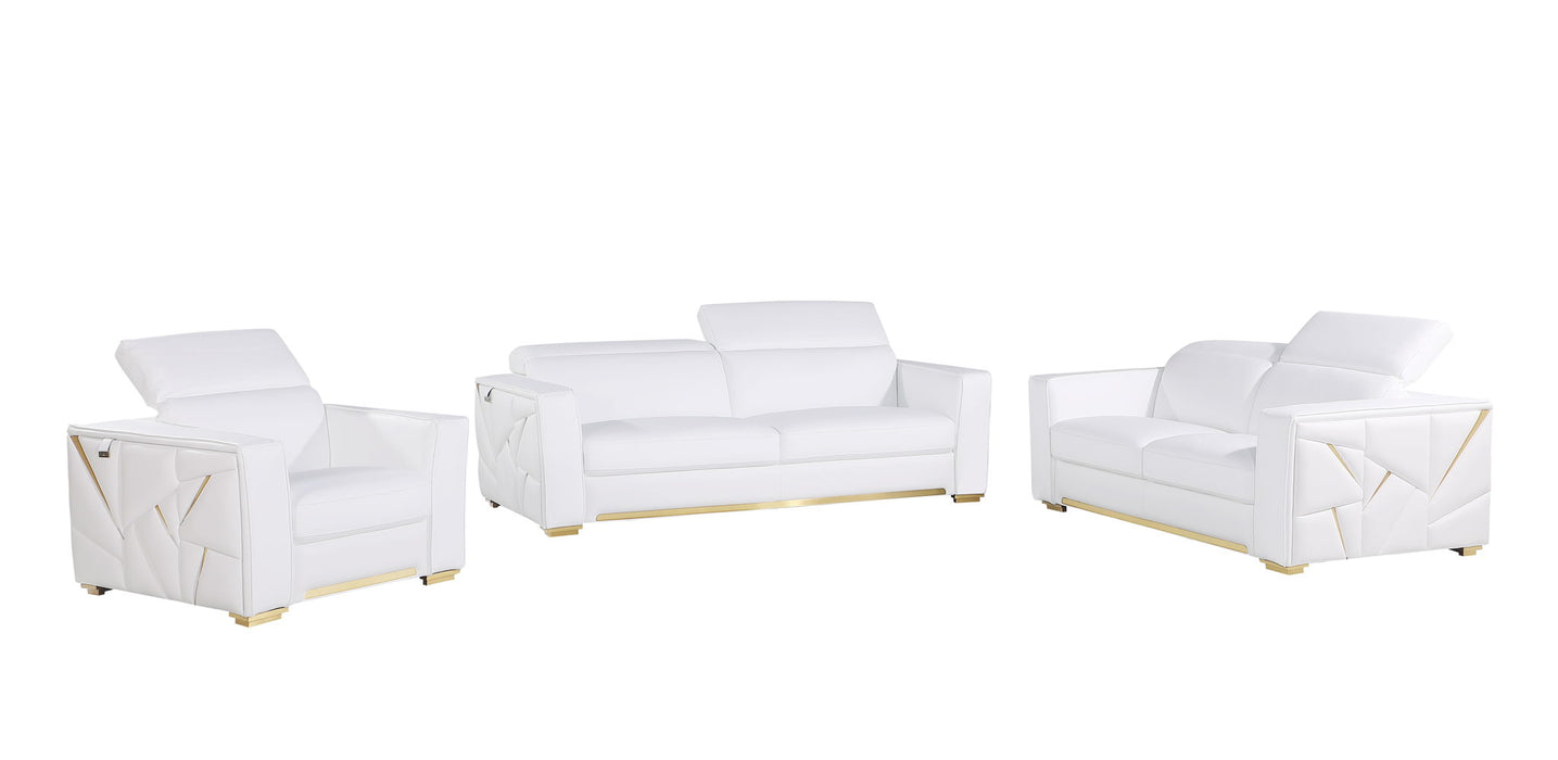 1120 - Top Grain Italian Leather Living Room Set