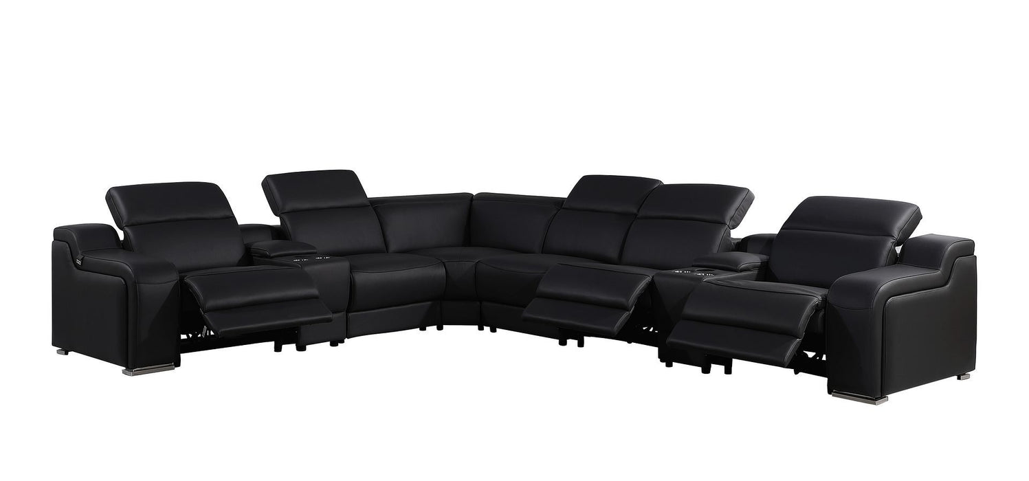 1116 - 8-Piece L-Shaped Sectional Sofa In With 3 Power Recliners & Power Headrests