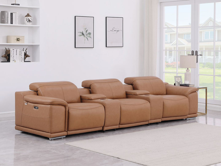 9762 - 5-Piece Modular Power Reclining Sofa And Loveseat Set With 3 Power Recliners In