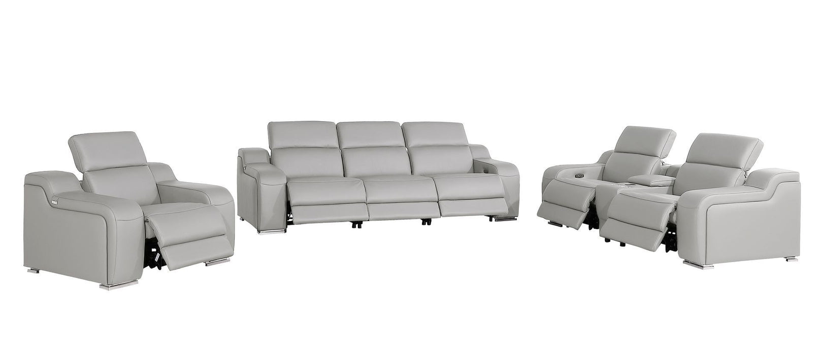 1116 - 7-Piece Modular Power Reclining Sofa, Loveseat & Chair Set In With 6 Power Recliners & Power Headrests