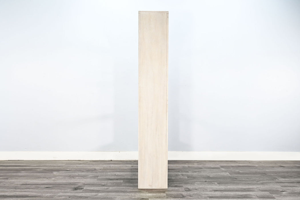 Tall Arched Wood Bookshelf With Open Shelving