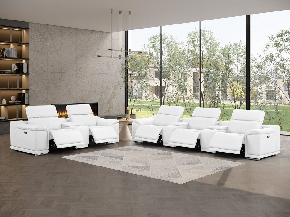 2679 - Power Reclining Sofa And Loveseat In Genuine Leather (5 Recliners With Power Headrests & 3 Consoles)