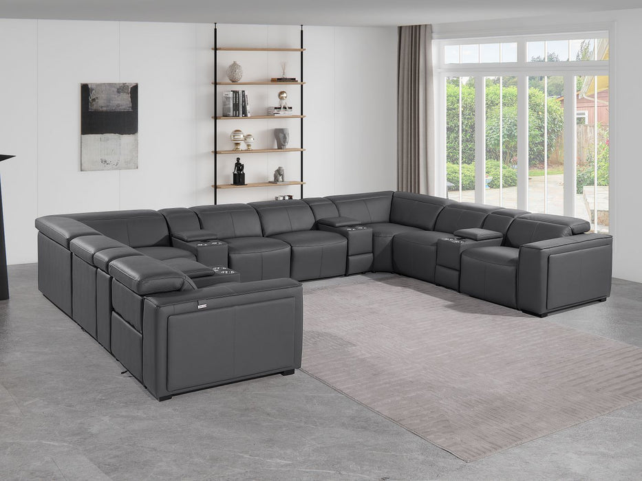 1224 - 12-Piece U-Shaped Sectional Sofa In With 4 Power Recliners & Power Headrests