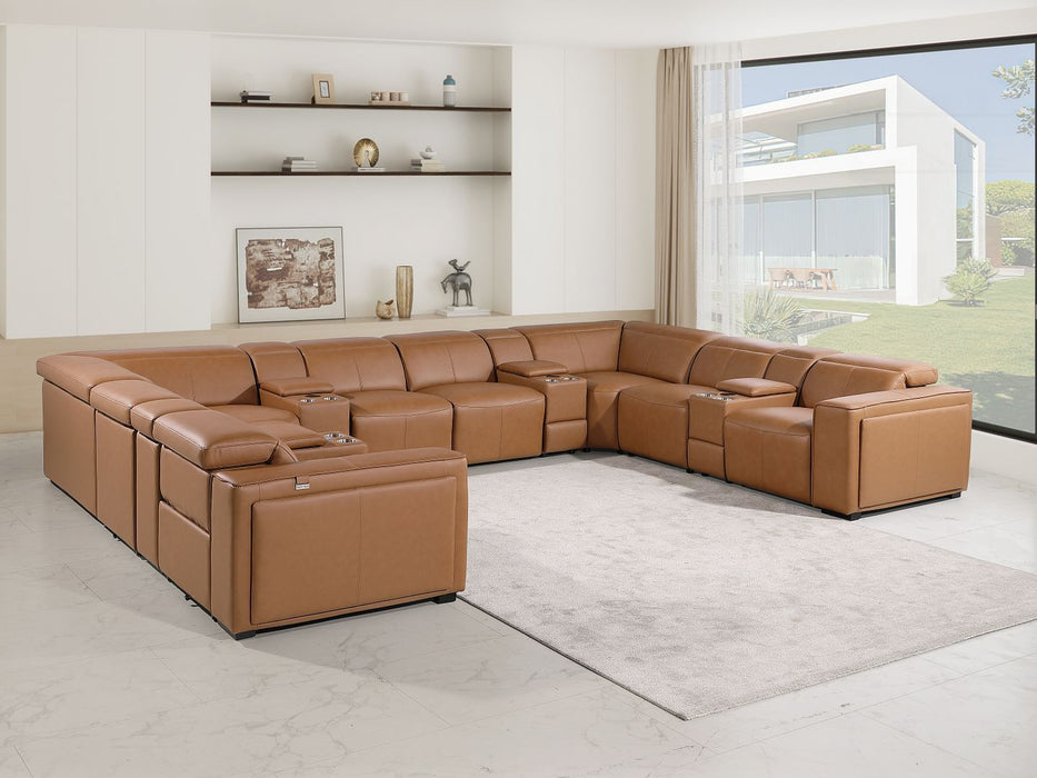 1224 - 12-Piece U-Shaped Sectional Sofa In With 4 Power Recliners & Power Headrests