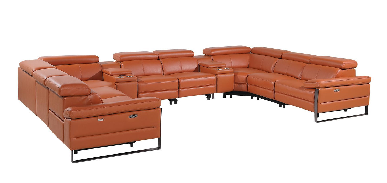 1246 - 10-Piece U-Shaped Modular Power Reclining Sectional With 4 Power Recliners And Power Headrests