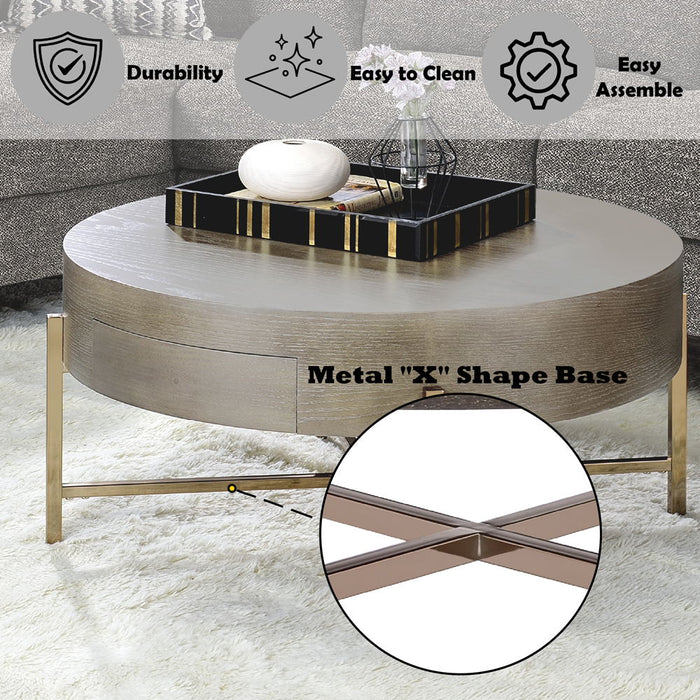 Weyton - Coffee Table - Light Brown & Champagne