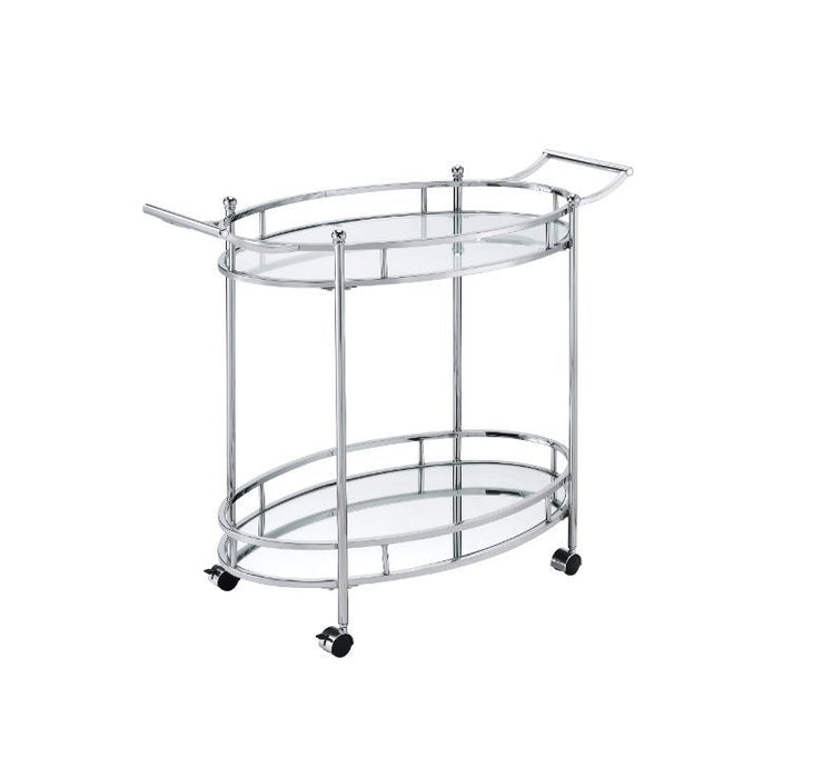 Jinx - Serving Cart - Clear Glass & Chrome