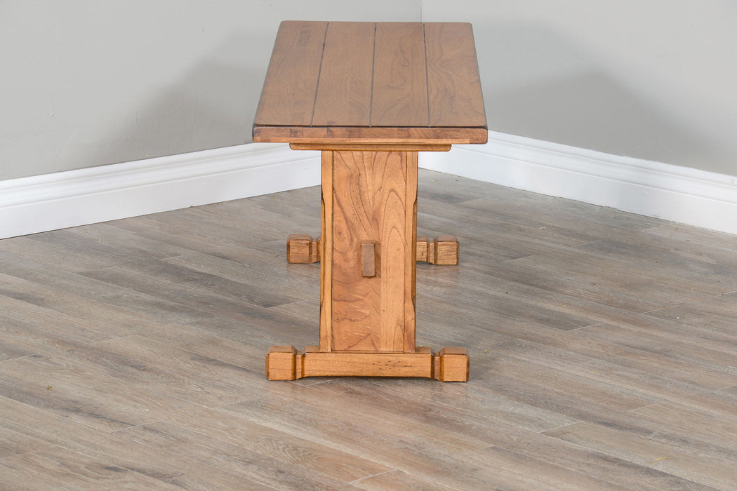 Sedona - Rustic Trestle Dining Bench - Rustic Oak