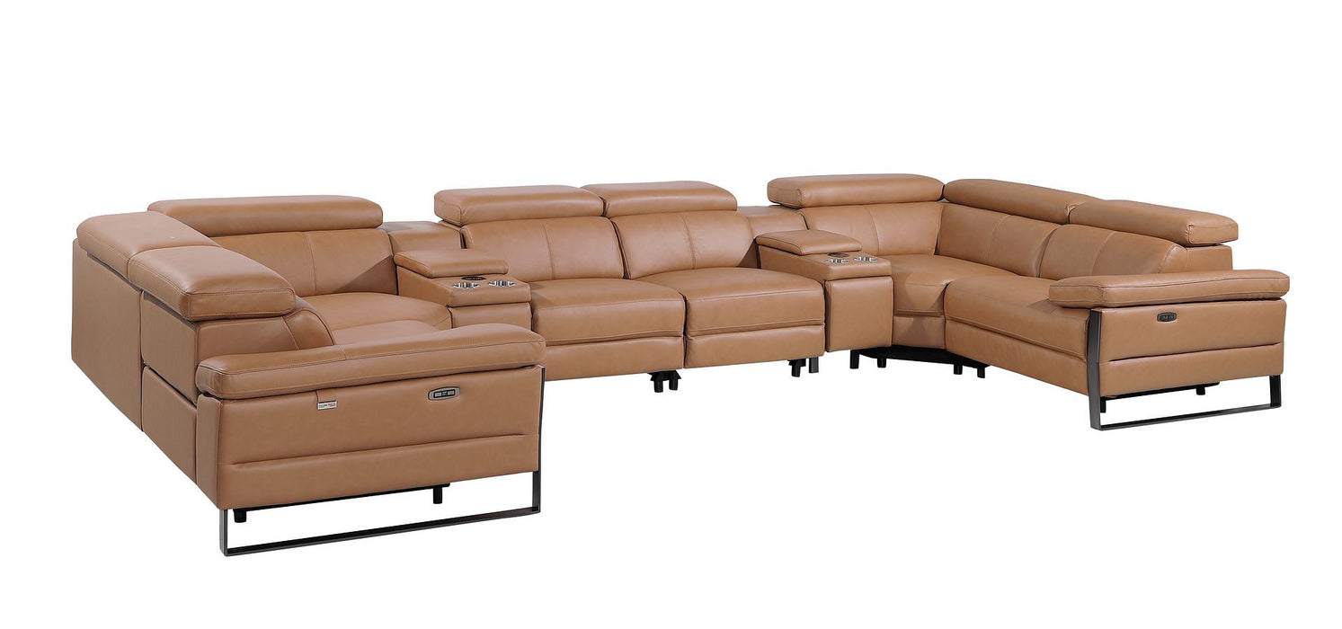 1246 - 8-Piece U-Shaped Modular Power Reclining Sectional With 4 Power Recliners And Power Headrest
