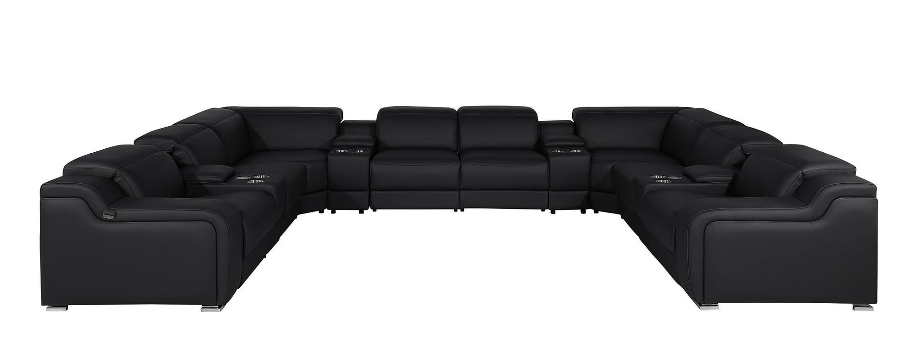 1116 - 12-Piece U-Shaped Sectional Sofa In With 4 Power Recliners & Power Headrests