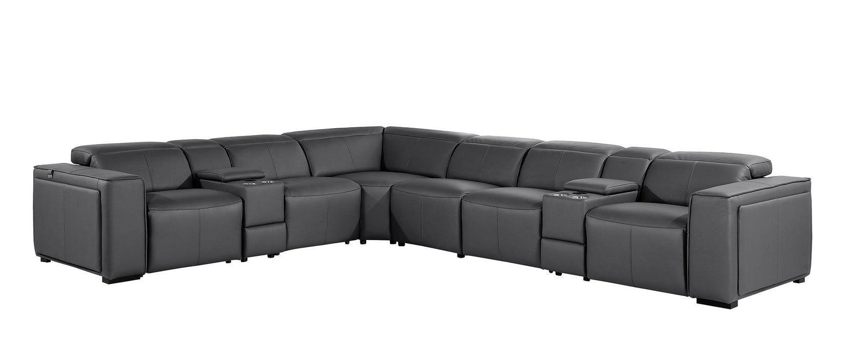 1224 - 8-Piece L-Shaped Sectional Sofa In With 4 Power Recliners & Power Headrests