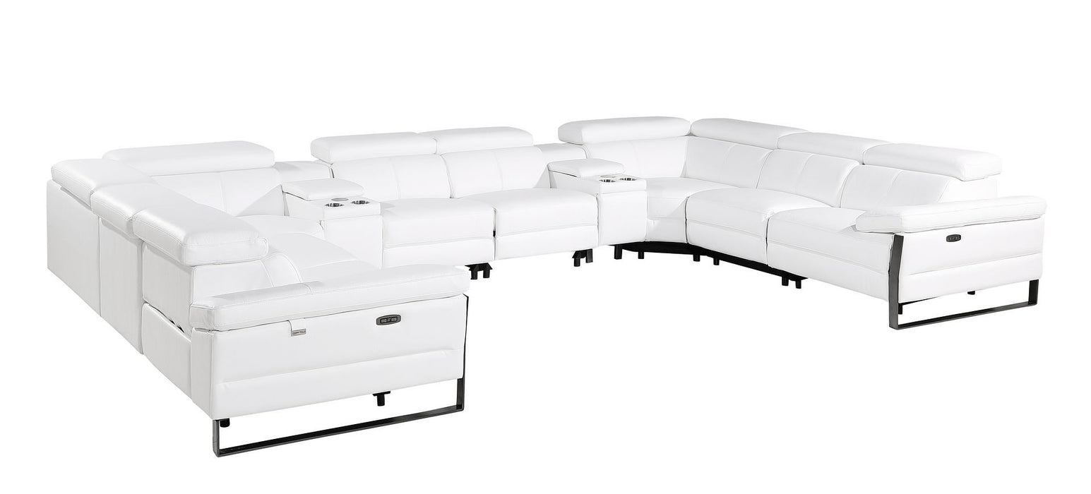 1246 - 10-Piece U-Shaped Modular Power Reclining Sectional With 4 Power Recliners And Power Headrests