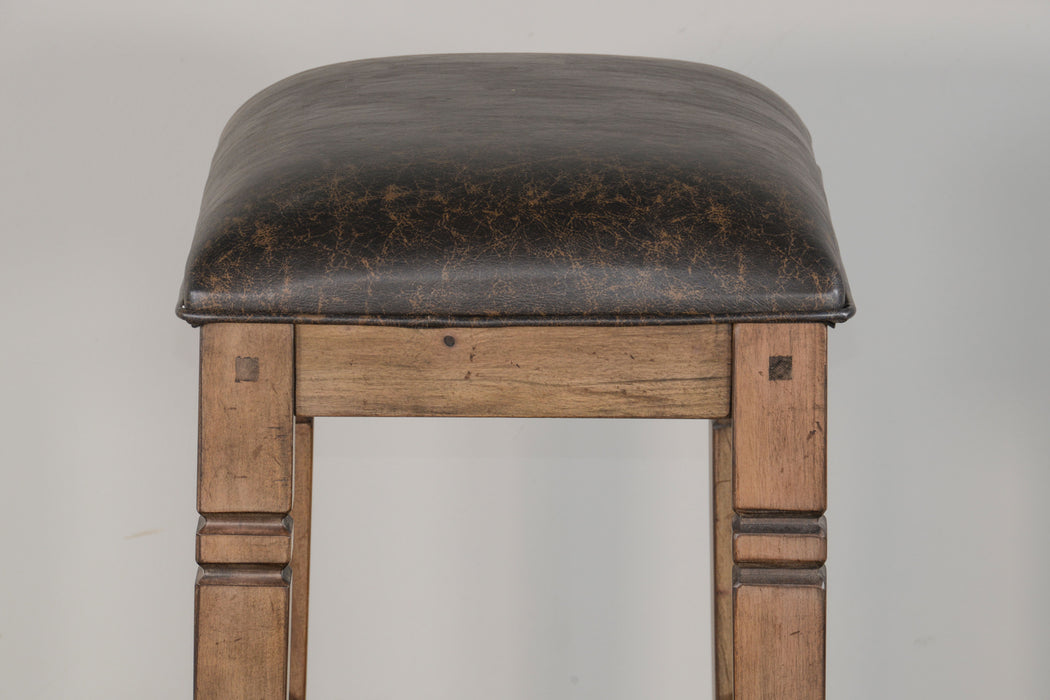 Doe Valley - Backless Stool With Cushion Seat - Brown / Black