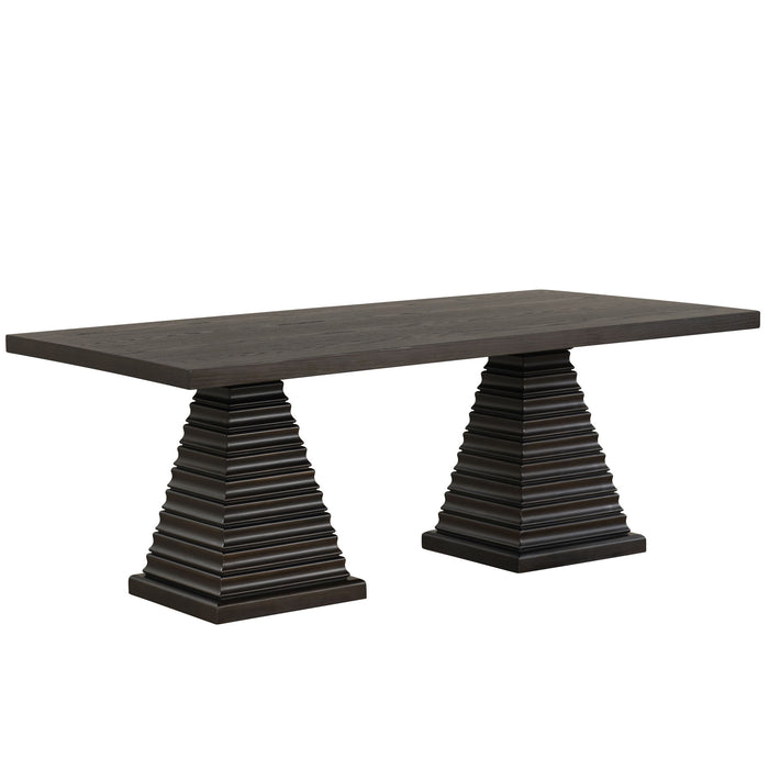 Plateau - 78" Rectangle Dining Table - Top & Base - Dark Brown