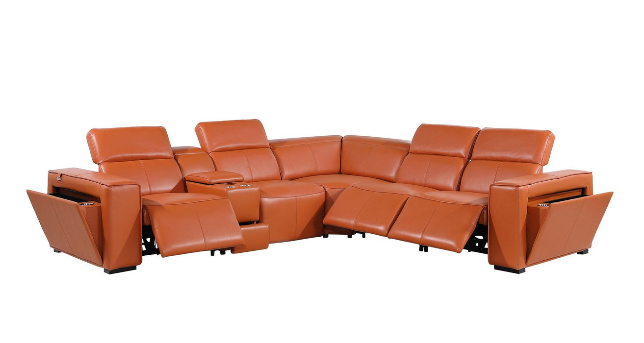 1224 - 6-Piece L-Shaped Sectional Sofa In With 3 Power Recliners & Power Headrests