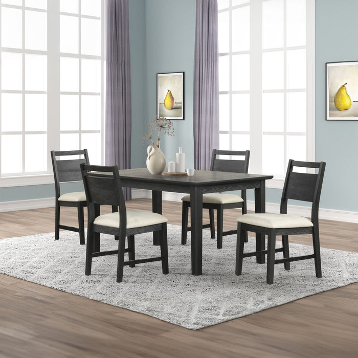 Sable Crest - 5 Piece Set (Rectangle Dining Table & 4 Chairs) - Black