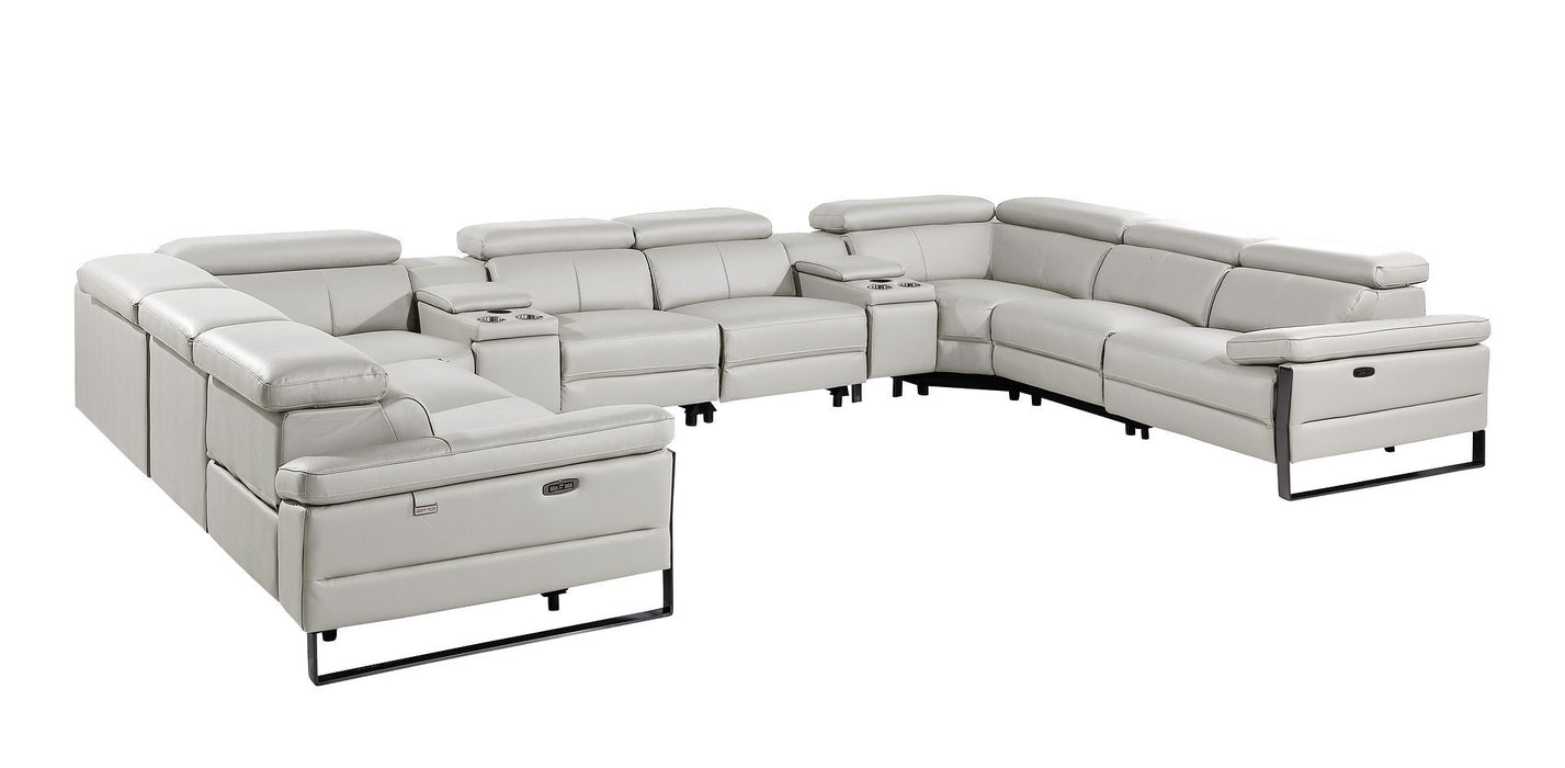 1246 - 10-Piece U-Shaped Modular Power Reclining Sectional With 4 Power Recliners And Power Headrests