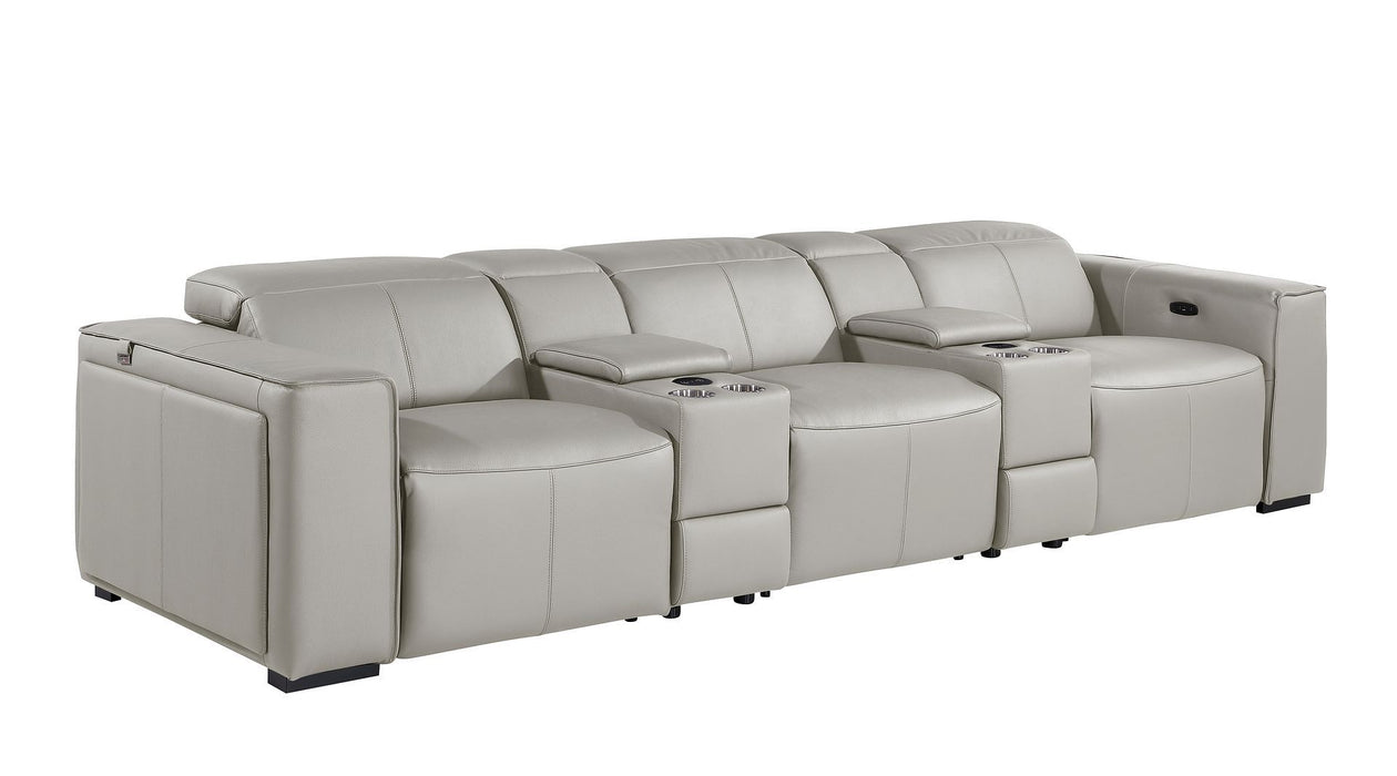 1224 - 5-Piece Modular Power Reclining Sofa In With 3 Power Recliners & Power Headrests