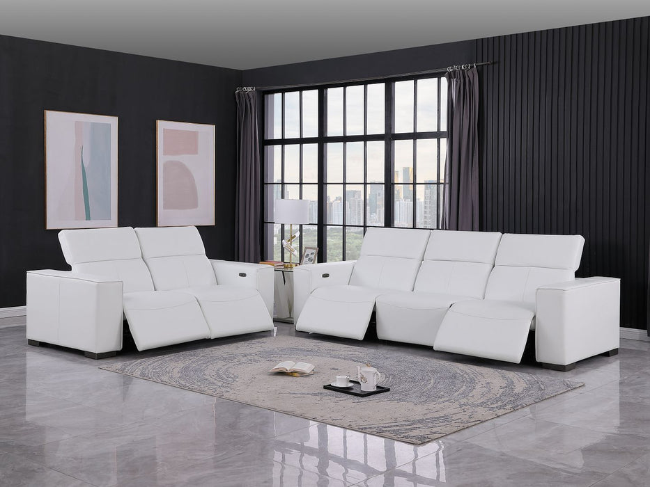 1208 - Leather Reclining Set (Sofa & Loveseat With 4 Power Recliner)