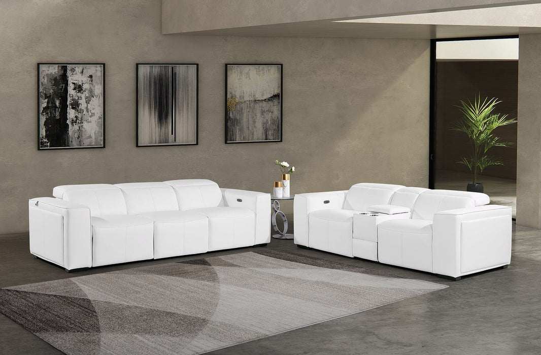 1224 - 6-Piece Modular Power Reclining Sofa And Console Loveseat Set In With 5 Power Recliners & Power Headrests