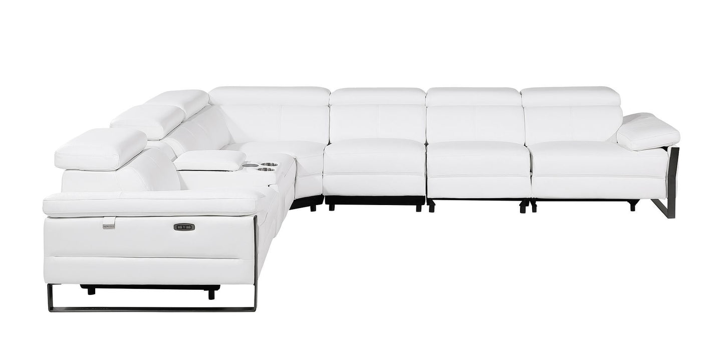 1246 - 7-Piece L-Shaped Modular Power Reclining Sectional With 4 Power Recliners And Power Headrests