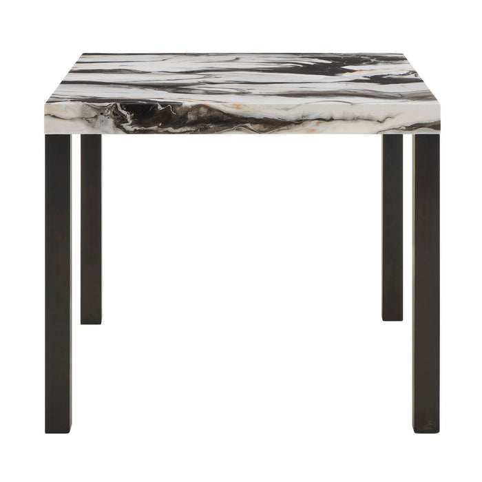 Vega - Faux Marble Counter Height Table - White / Black