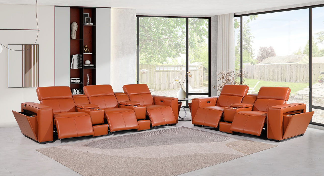 1224 - 8-Piece Modular Power Reclining Sofa & Loveseat Set In With 5 Power Recliners & Power Headrests