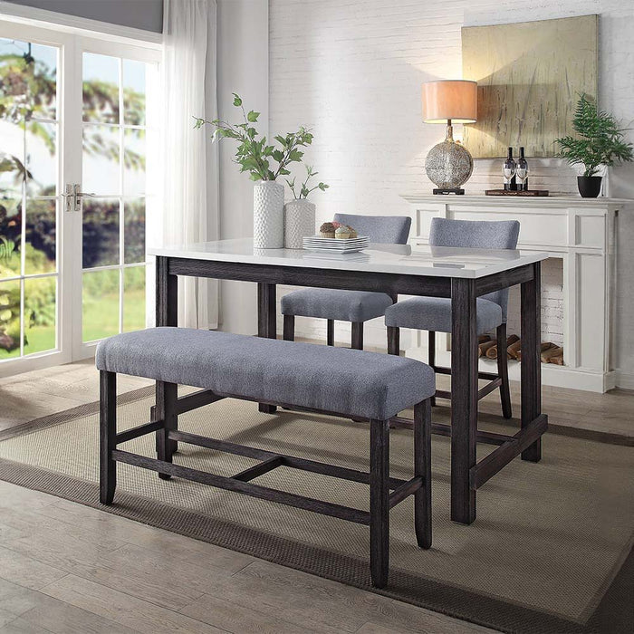 Yelena - Counter Height Chair Set of 2) - Fabric & Weathered Espresso