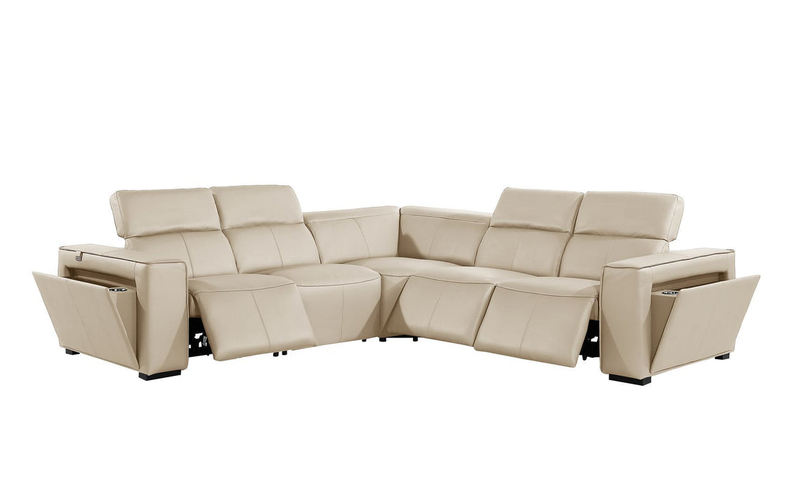 1224 - 5-Piece L-Shaped Sectional Sofa In With 3 Power Recliners & Power Headrests