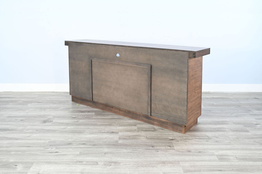 78" Media Console With Electric Fireplace - Tobacco Leaf / Buckskin