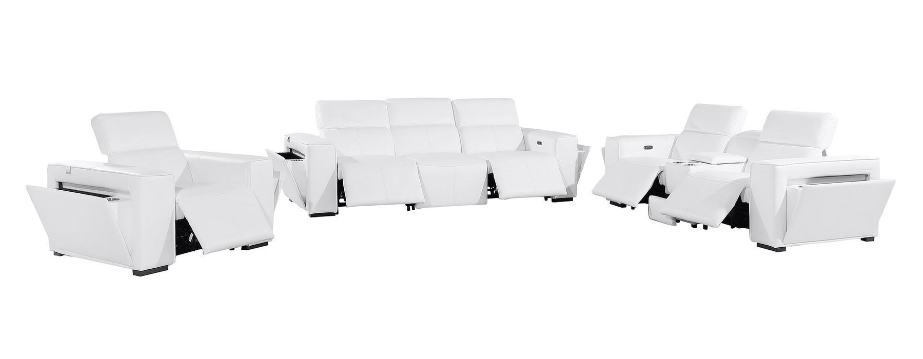1224 - 7-Piece Modular Power Reclining Sofa, Loveseat & Chair Set In With 5 Power Recliners & Power Headrests