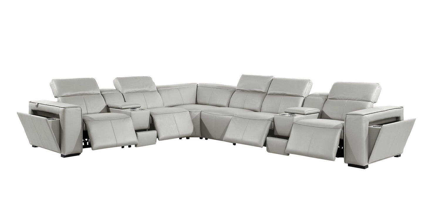 1224 - 8-Piece L-Shaped Sectional Sofa In With 4 Power Recliners & Power Headrests
