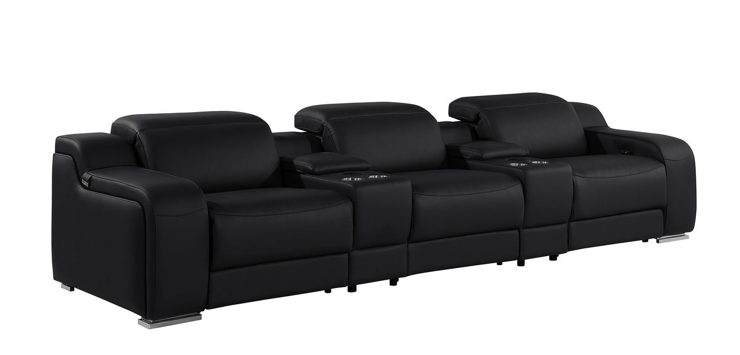 1116 - 5-Piece Modular Power Reclining Sofa In With 3 Power Recliners & Power Headrests