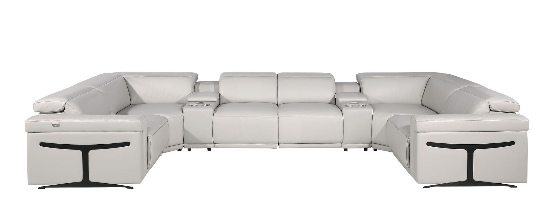 1126 - 8-Piece U-Shaped Sectional Sofa In With 4 Power Recliners & Power Headrest