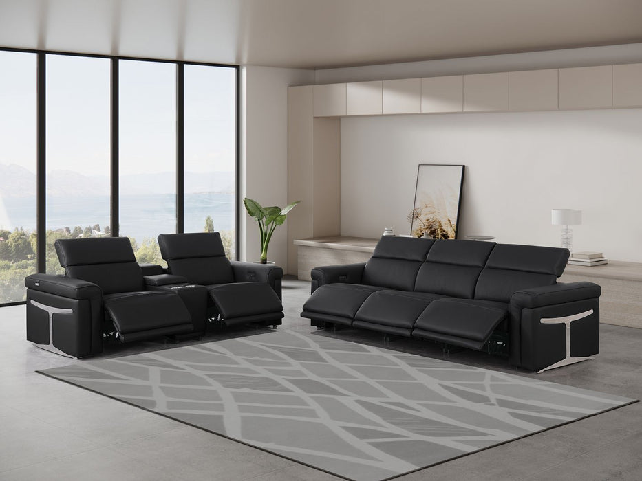 1126 - 6-Piece Modular Power Reclining Sofa And Console Loveseat Set In With 5 Power Recliners & Power Headrests