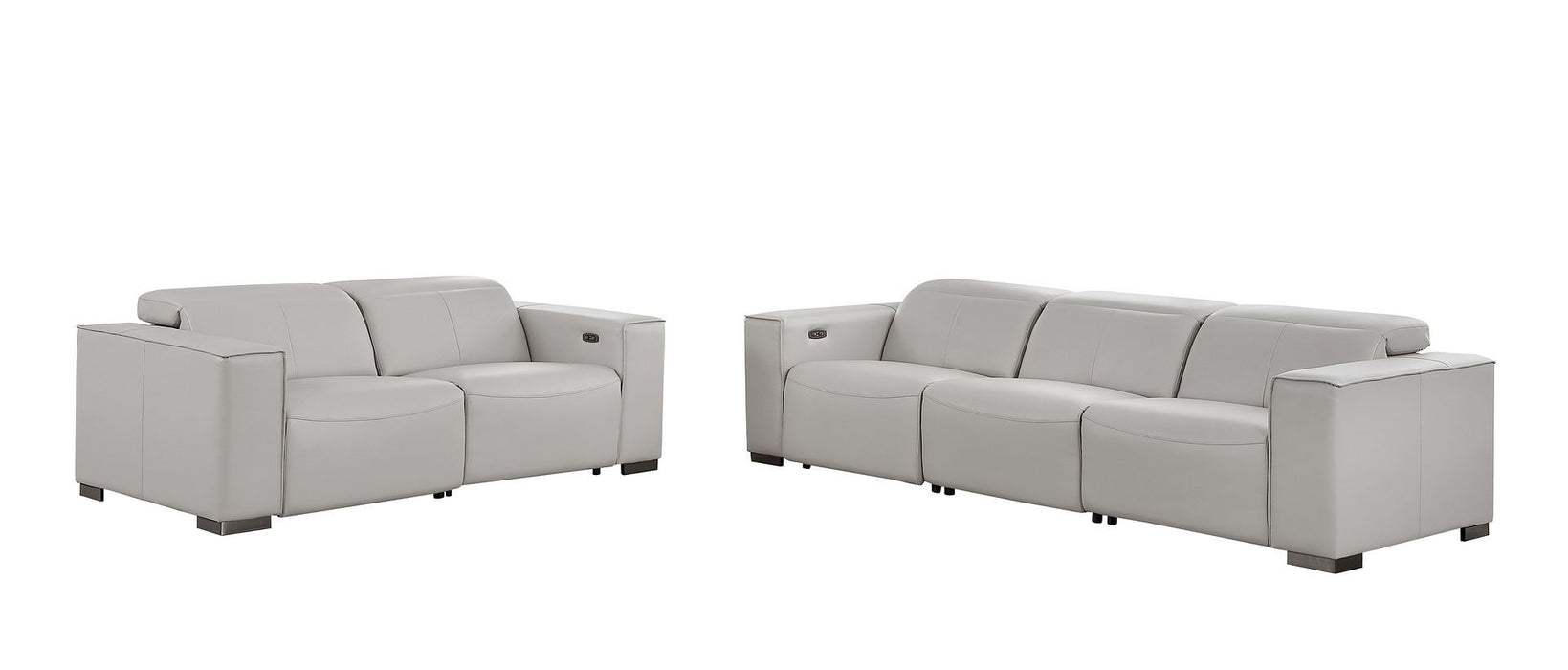 1208 - Leather Reclining Set (Sofa & Loveseat With 4 Power Recliner)