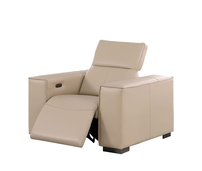 1208 - Leather Reclining Set (Sofa, Loveseat & Chair With 5 Power Recliners)