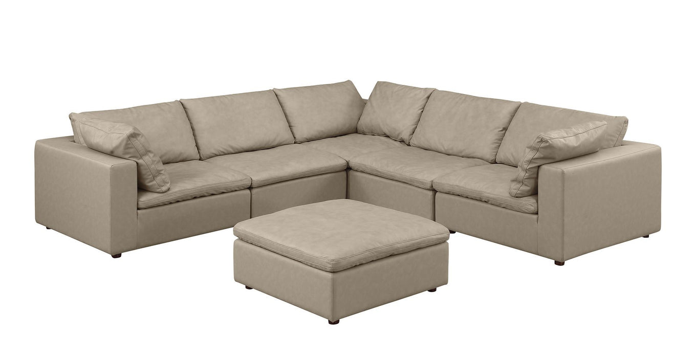 1100 - 6-Piece L-Shaped Sectional (Top-Grain Italian Leather)