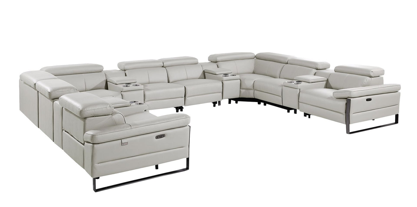 1246 - 12-Piece U-Shaped Modular Power Reclining Sectional With 4 Power Recliners And Power Headrests