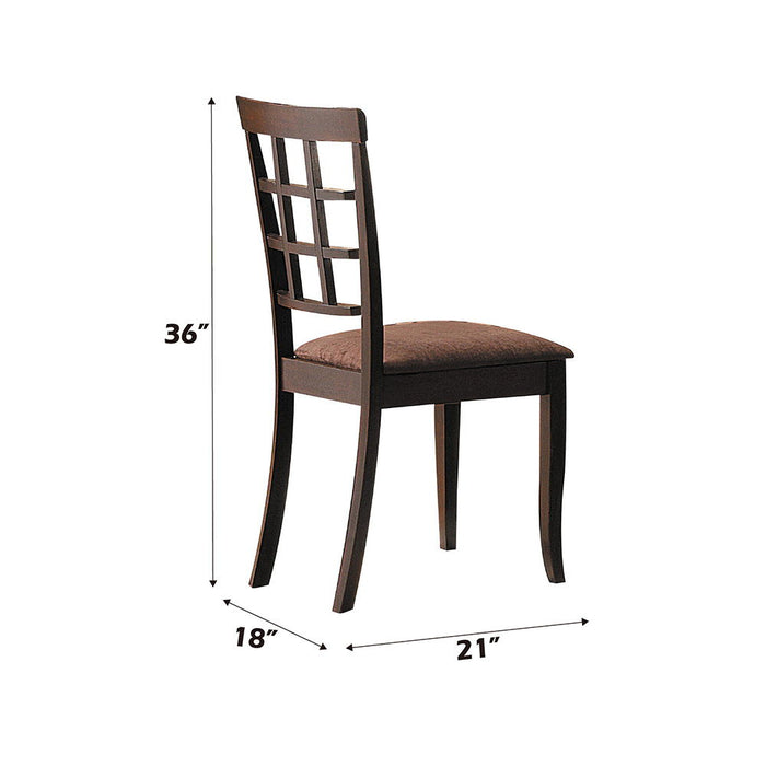 Cardiff - 18" Side Chair (Set of 2) - Dark Brown Microfiber & Espresso