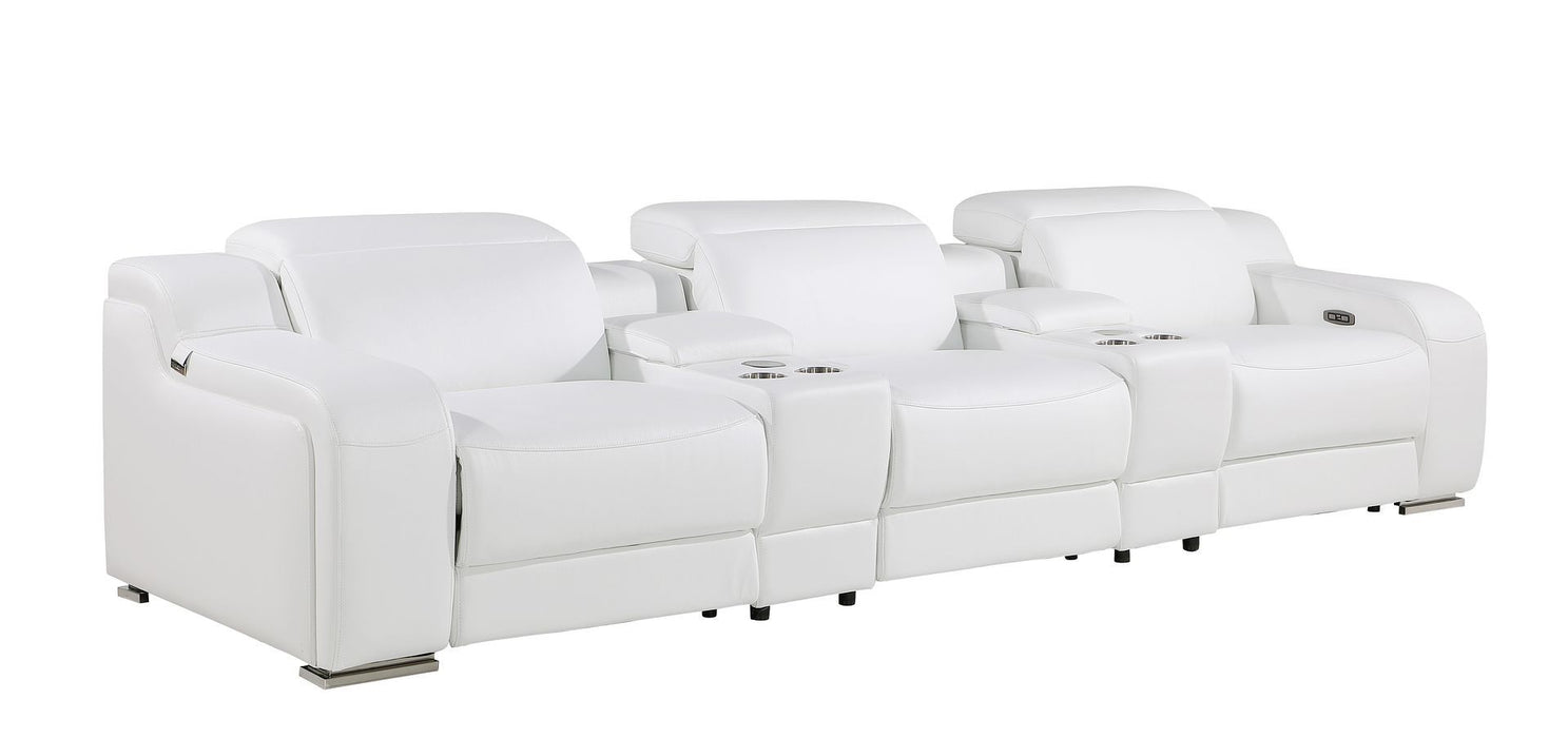 1116 - 5-Piece Modular Power Reclining Sofa In With 3 Power Recliners & Power Headrests