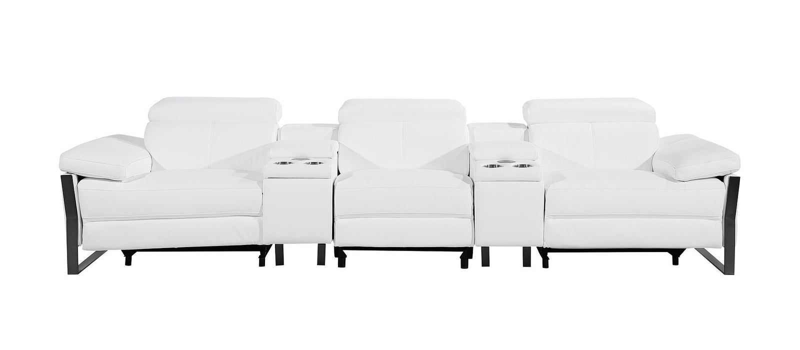 1246 - Modular Power Triple Reclining Dual Console Sofa With Power Reclining Headrests