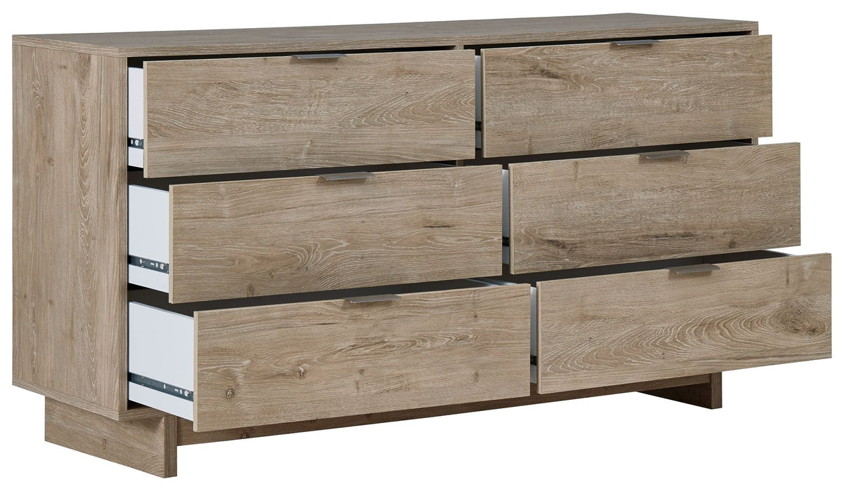Oliah - Six Drawer Dresser - 31'' Height - Beige