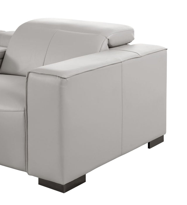 1208 - 6-Piece L-Shaped Leather Reclining Sectional With 3 Power Recliners