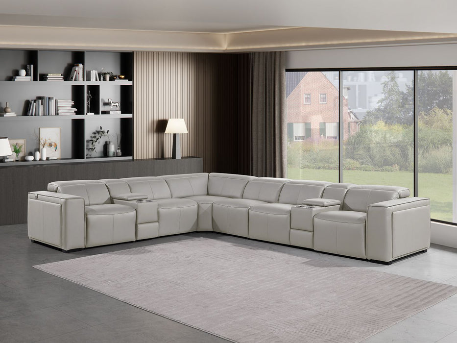 1224 - 8-Piece L-Shaped Sectional Sofa In With 3 Power Recliners & Power Headrests