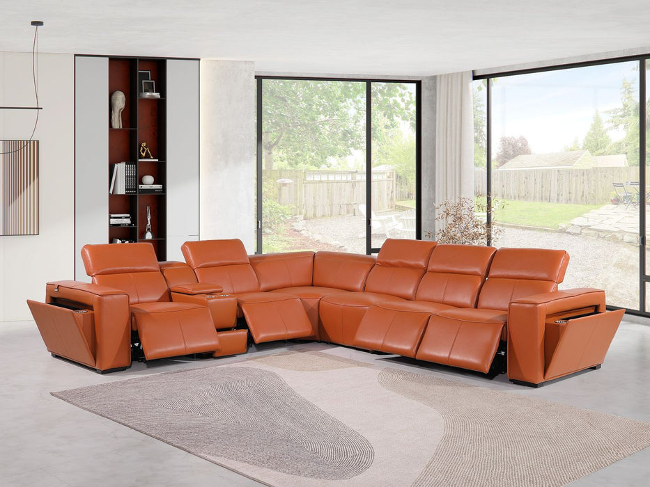 1224 - 7-Piece L-Shaped Sectional Sofa In With 4 Power Recliners & Power Headrests