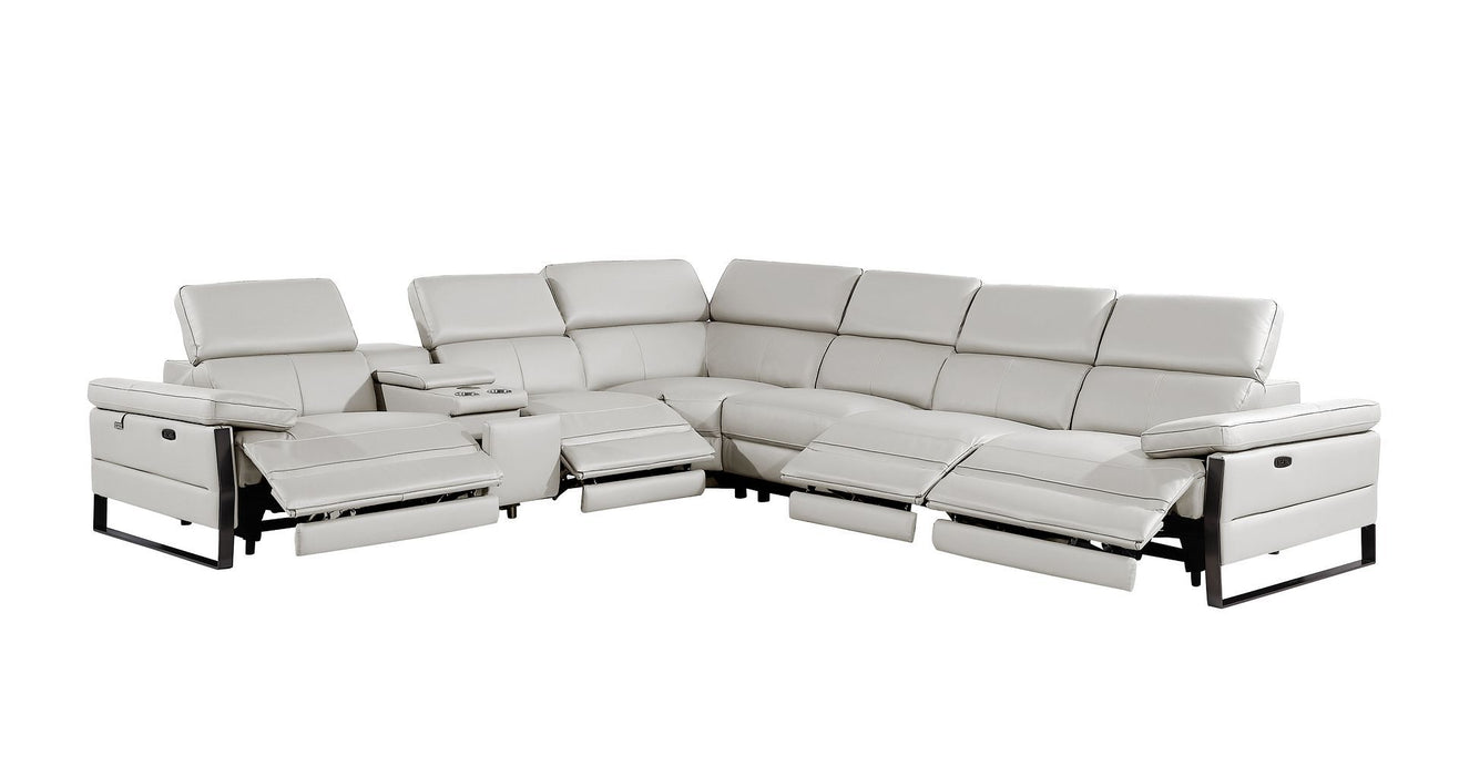 1246 - 7-Piece L-Shaped Modular Power Reclining Sectional With 4 Power Recliners And Power Headrests