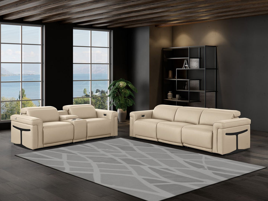 1126 - 6-Piece Modular Power Reclining Sofa And Console Loveseat Set In With 5 Power Recliners & Power Headrests